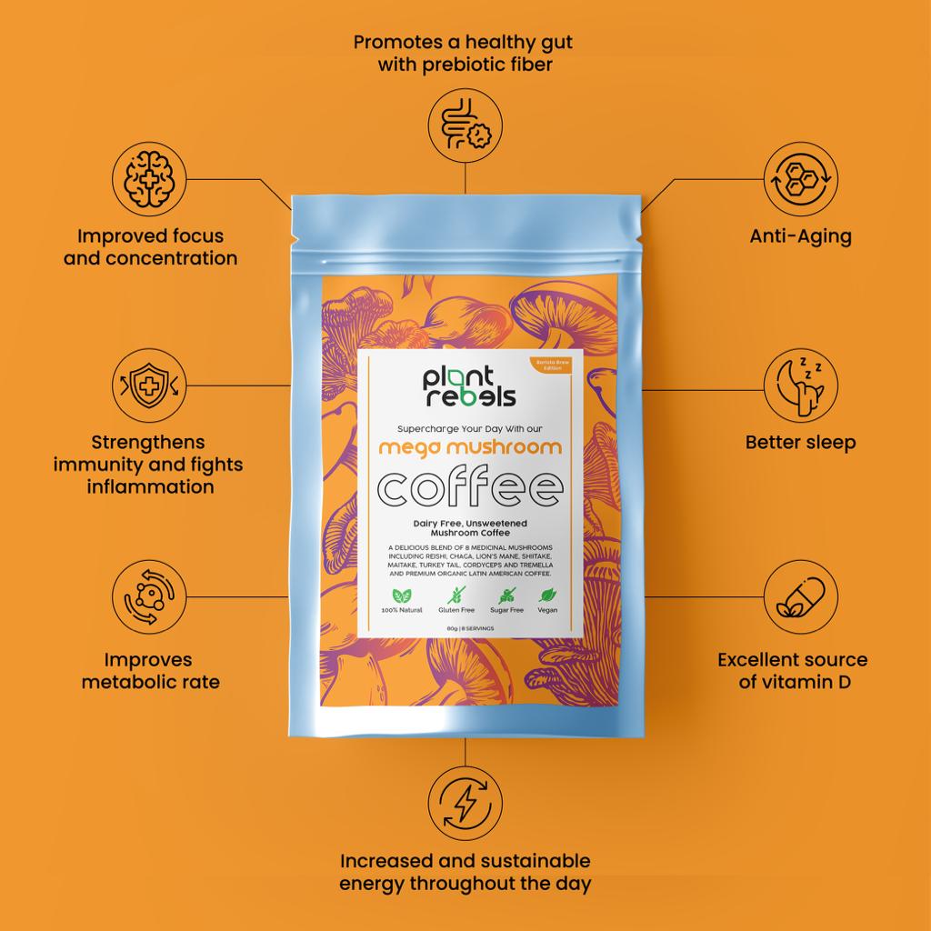 Mega Mushroom Latte Coffee Alternative for Energy & Focus