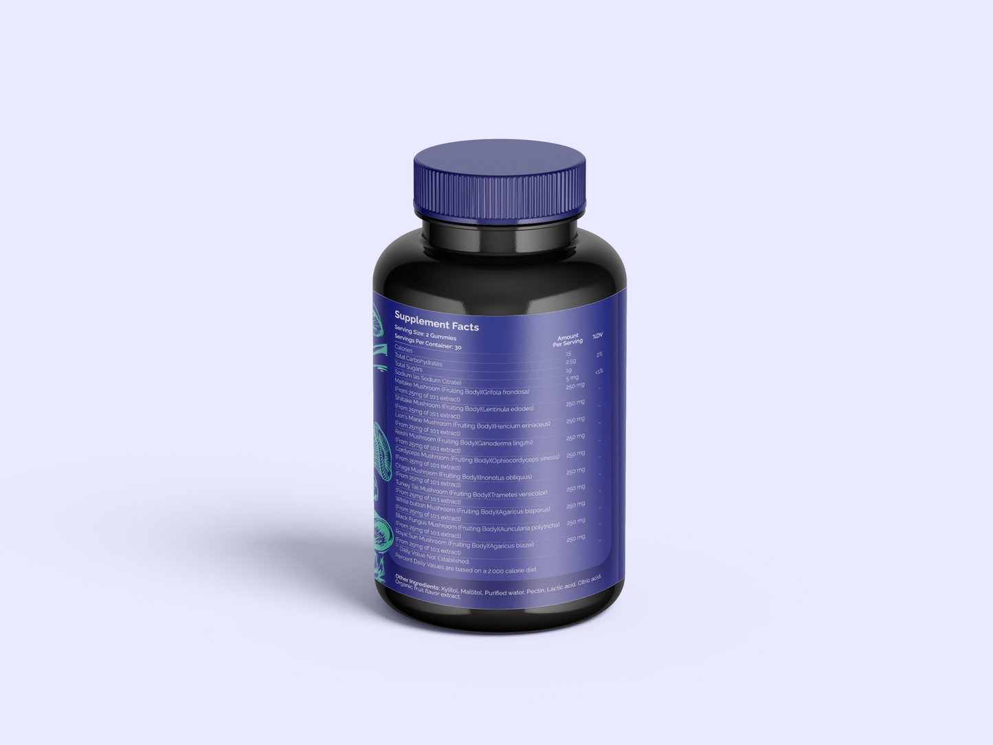 Vegan Mega Mushroom Gummies with 10 Mushrooms - Berry Flavour