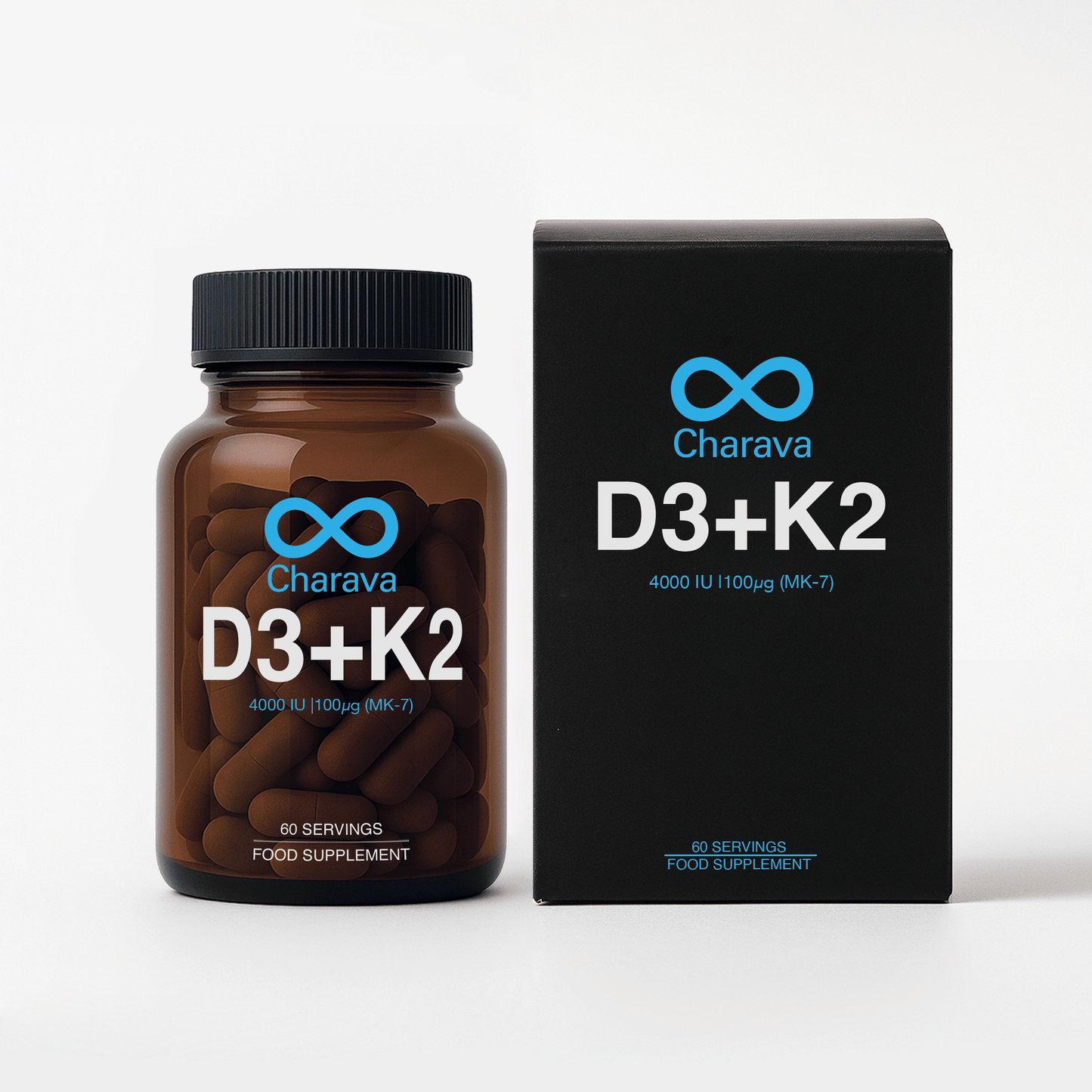 Charava Vitamin D3 (4000IU) + K2 (MK-7)